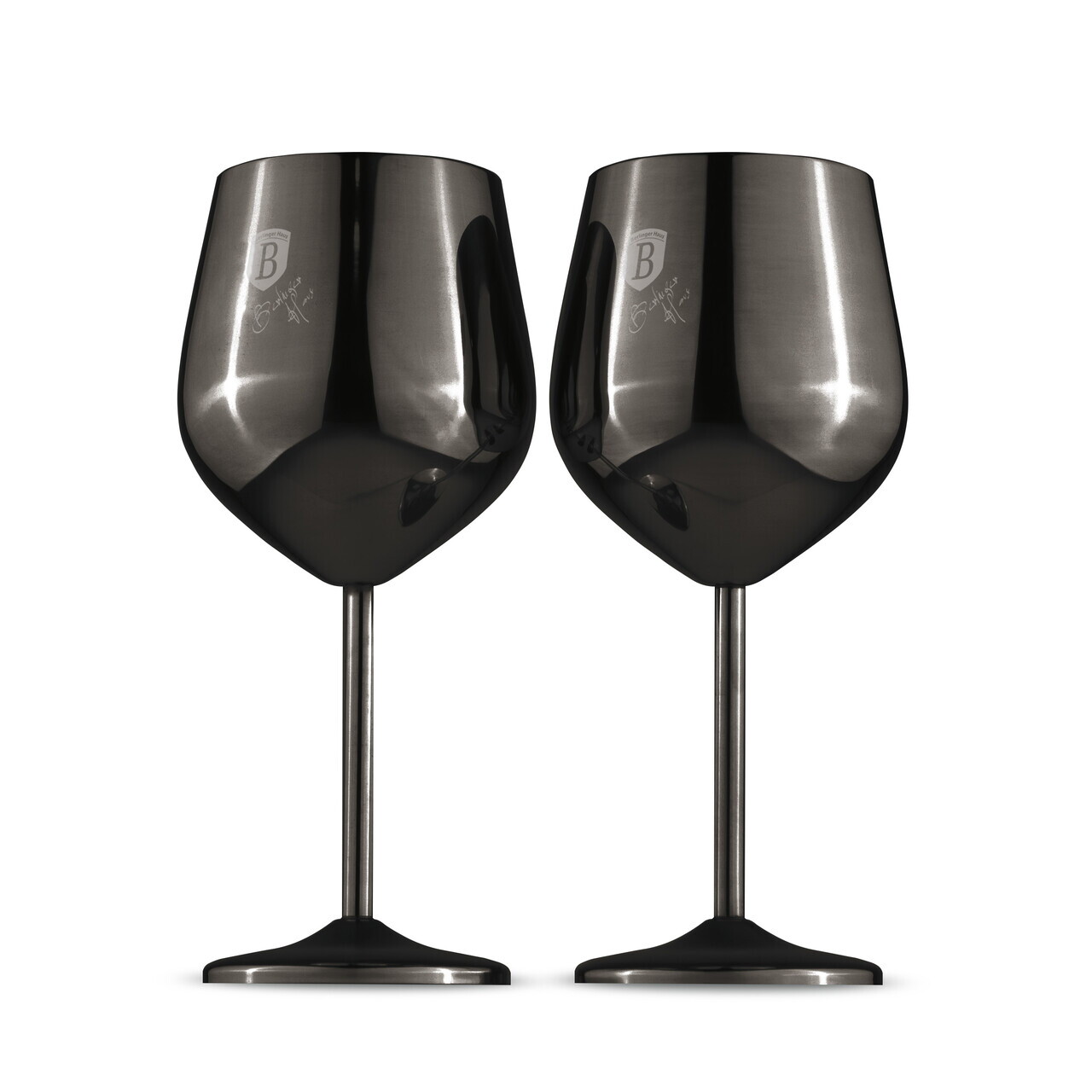 Set 2 pahare pentru vin Berlinger Haus, Black Rose, 550 ml, inox 18/10, negru - imagine 7